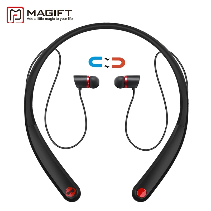 

Magift Bluetooth Headsets HV990 Wireless Magnetic Headphone Neckband Stereo Earphone with Microphone for iPhone7 Android