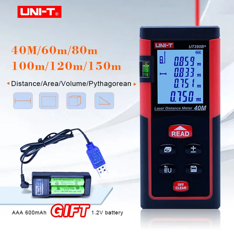 

Digital Laser distance meter UNI-T 40M/60m/80m/100m/120m/150m laser rangefinder telemetre with LCD backlight display