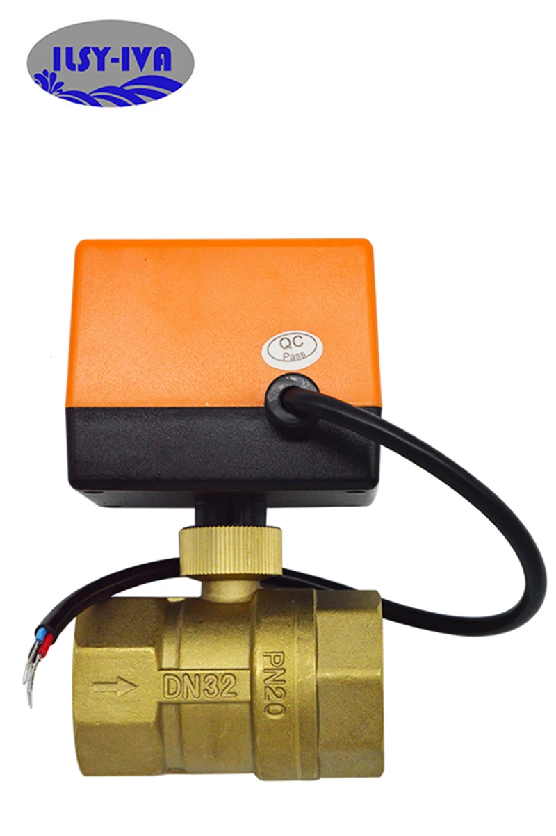 AC220V DN32(G1.") латунный переключатель Тип Электрический двухсторонний клапаны, 3 провода моторизованный шаровой клапан