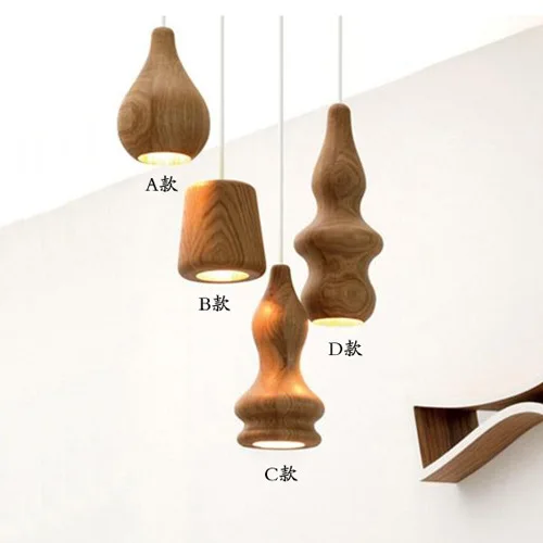 

Japanese Solid Wood Lamp Light Pendant Chandelier for Dining Study Kitchen Island Living Room Office Home Decor