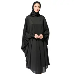 Для женщин молитва одежды черное лицо покрывают Абаи Исламская химар мусульманскую одежду платок халат кимоно мгновение долго хиджаб