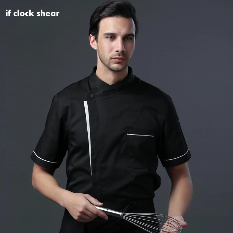 

New Wholesale High quality Kitchen Chef Restaurant Uniform Shirt Service Bakery Breathable Man Chef Dress Chef Jacket Black Red
