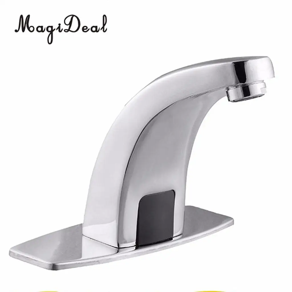 MagiDeal Alloy Automatic Infrared Sensor Sink Basin Faucet Hands Free Auto Mixer Tap Water Faucet Touch Water Tap Hands