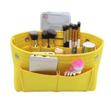SAFEBET Felt Cosmetic Insert Storage Bags Makeup Organizer For Sundries Toiletry Phone Large Capacity Folding Inner Desktop Bag