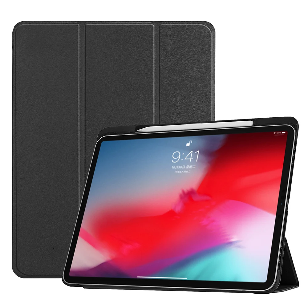 Funda для iPad Pro 11 2018 чехол с карандашом Держатель смарт-ПУ Кожаный Тройной Бумажник Стенд + PC жесткий чехол для нового iPad Pro 11 чехол