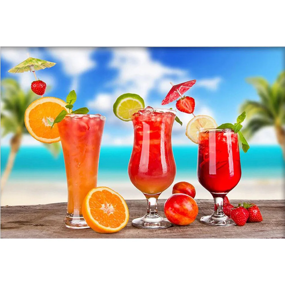 

Diy Diamond painting Embroidery Cross Stitch Fruit Beach Cross Stitch square Rhinestone Mosaic Landscape Living Room decor H1632