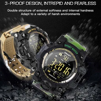

Men Sports Electronic Watch Waterproof Pedometer Bluetooth with TPU Band GY88