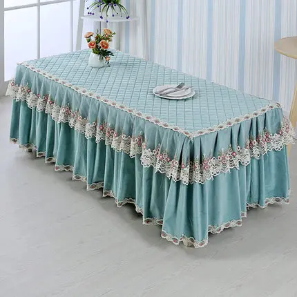 

Coffee table dust cover rectangular solid color cloth four seasons tablecloth coffee table skirt cover