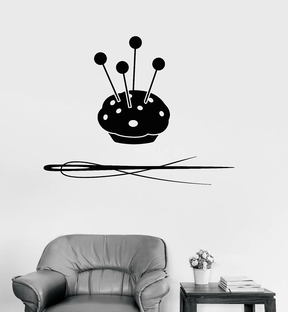 Sewing Tailor Shop Atelier Tools Wall Stickers Mural Modern Ornament Removable Waterproof Vinyl Decals adesivo de parede A004 | Дом и сад