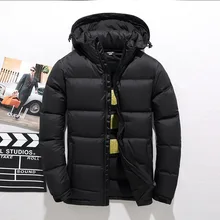 Высокое качество, мужские зимние толстые пуховые куртки с капюшоном, мужская повседневная толстовка с утиным пухом, мужская теплая куртка, пальто
