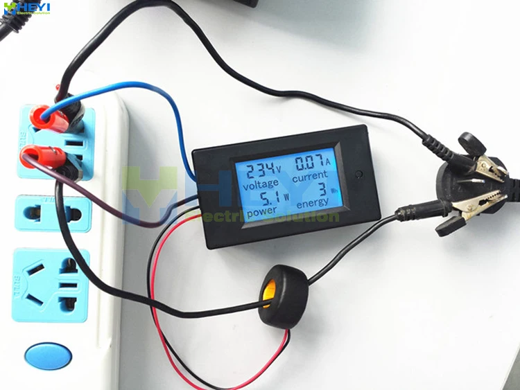 4 в 1 метр светодиодный монитор переменного тока измеритель энергии для измерения напряжения тока энергии 100A 20KW с разделенным сердечником CT снаружи