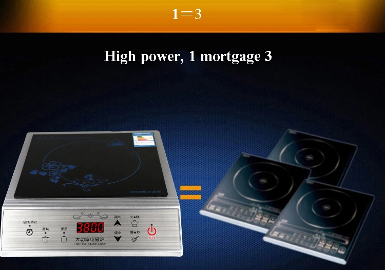 Electric Induction Cooker 3800W High Power Commercial Cooker Hob Burner Hot Pot Waterproof Kitchen Induction