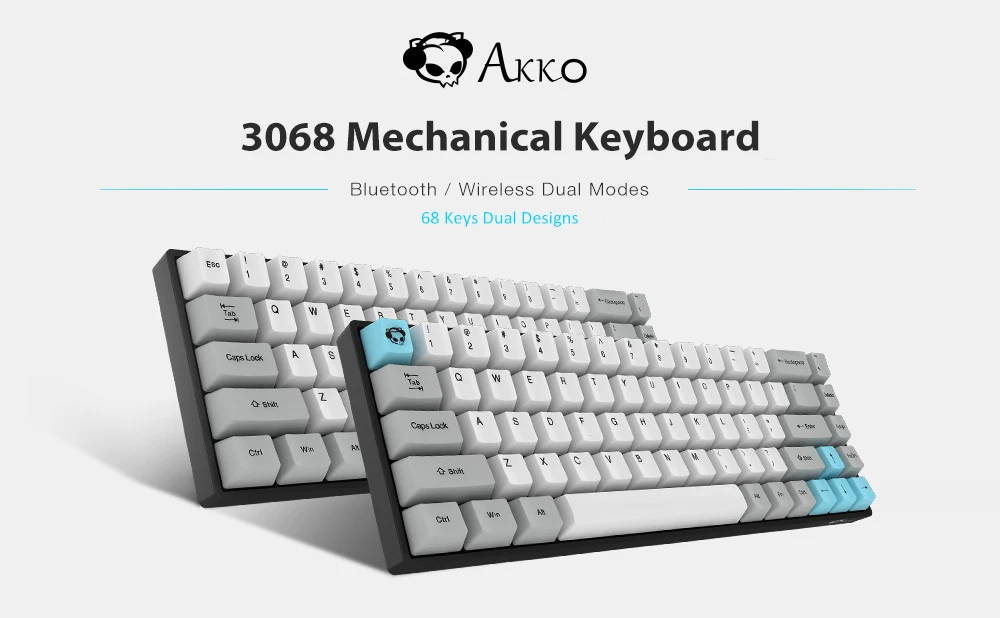 AKKO 3068 Беспроводная механическая клавиатура Bluetooth 3,0 тип-c проводной механический Вишневый переключатель Ретро 68 клавиш для Windows Android PC
