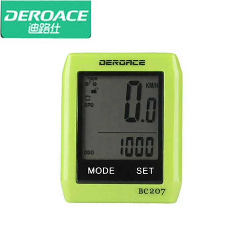 DEROACE High Quality Bicycle Computer Speedometer Odometer Temperature Backlight Water Resistant