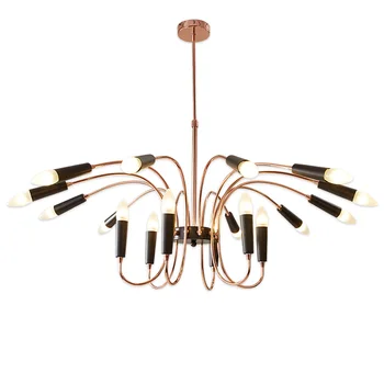 

24 Head Modern Chandelier Lamp Hanging Light Suspension Lamp black white gold body Living Room Light Dining Light Art Decotation