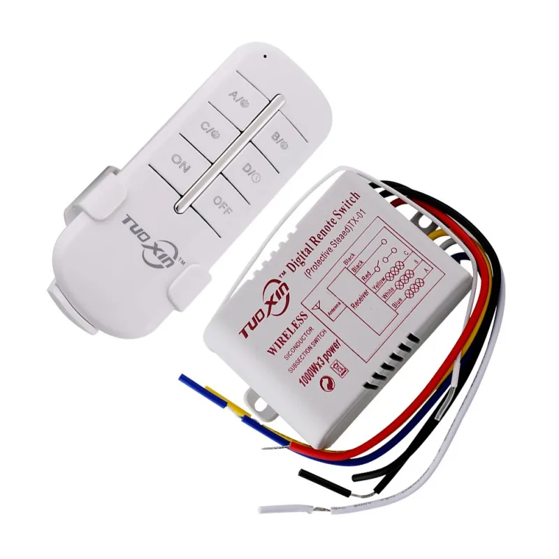 

220V 3-Channel Way Digital Wireless Light Lamp Home Switch Splitter Box Durable Remote Control Remote Switch