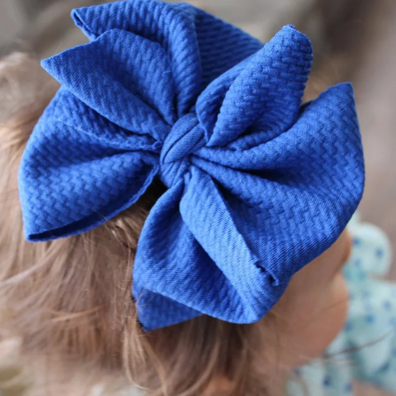

fits all baby Messy bow headband Fabric bow with nylon girls headwraps stretchy bow Children bow knot turban children tie turban