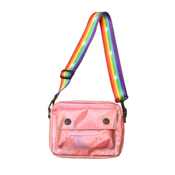 

2019 New Style Reflective Personality Crossbody Bag Candy Women Handbag Laser Shoulder Bags sac transparent femme 6.66