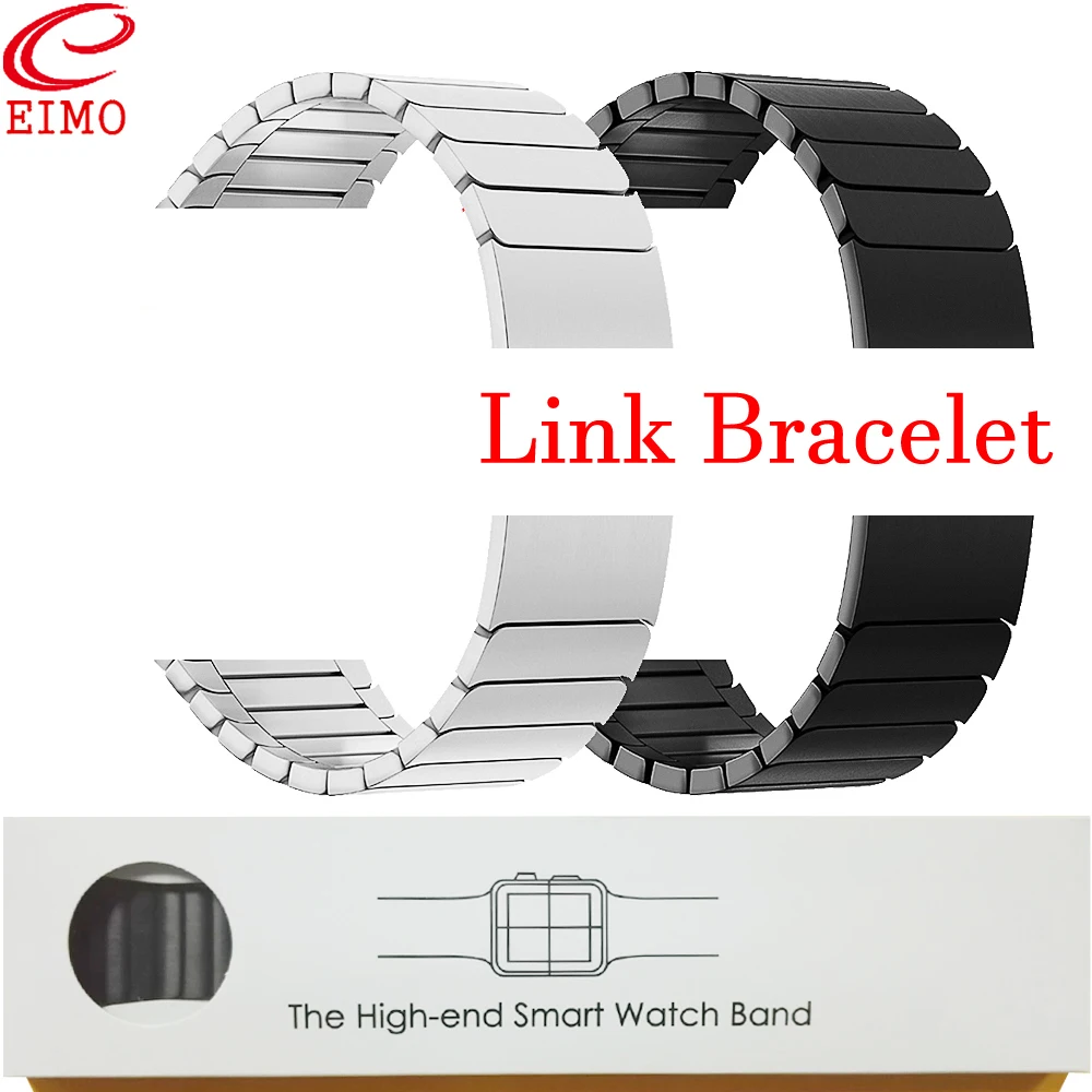 

EIMO Strap for Apple Watch band 4 Link Bracelet iwatch band 42mm 38mm 44mm 40 Stainless Steel gen.6 Wrist Watchband Accessories