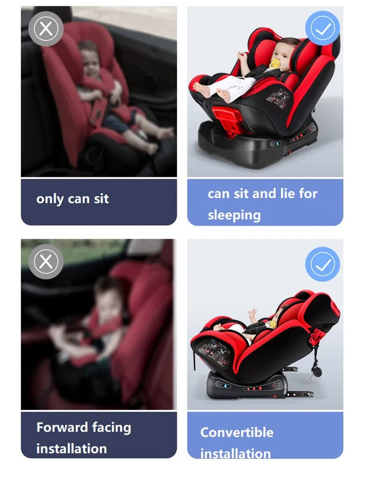 Регулируемое детское автомобильное безопасное сиденье От 0 до 12 лет/9-36 кг портативное детское автомобильное кресло ISOFIX с жестким интерфейсом пятиточечное сиденье для малышей