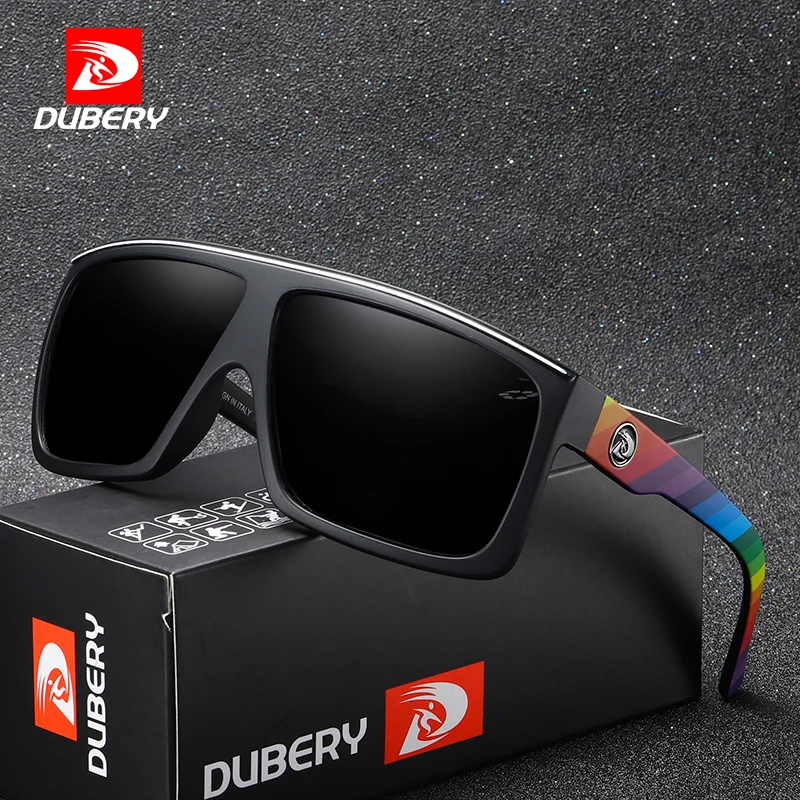 DUBERY New Arrival Polarized HD Sunglasses Men Driving Shades Retro Sun Glasses For Men Summer Mirror Square Oculos UV400 818