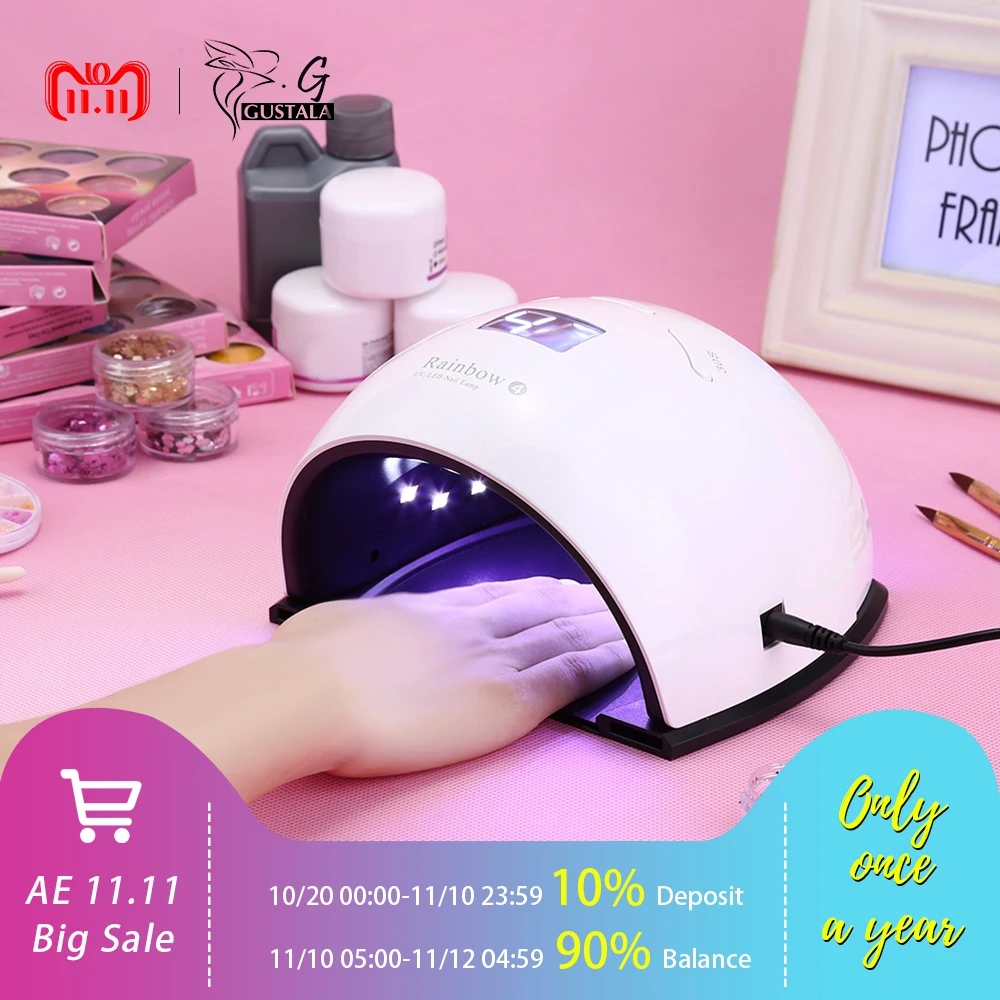 

48W Rainbow Nail Dryer LED / UV Lamp LCD Display 30 LEDs Gel Polish Curing Lamp 3 Timing Modes Nail Art Equipments With Foot Pad