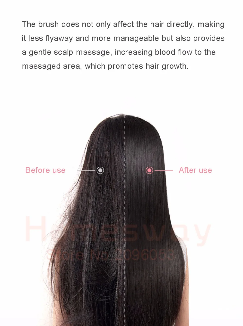 Xiaomi Yueli, анионовая Массажная расческа для волос, портативная, для красоты, для ухода за волосами, для салона, для укладки, вибрирующий массаж, Легкая очистка