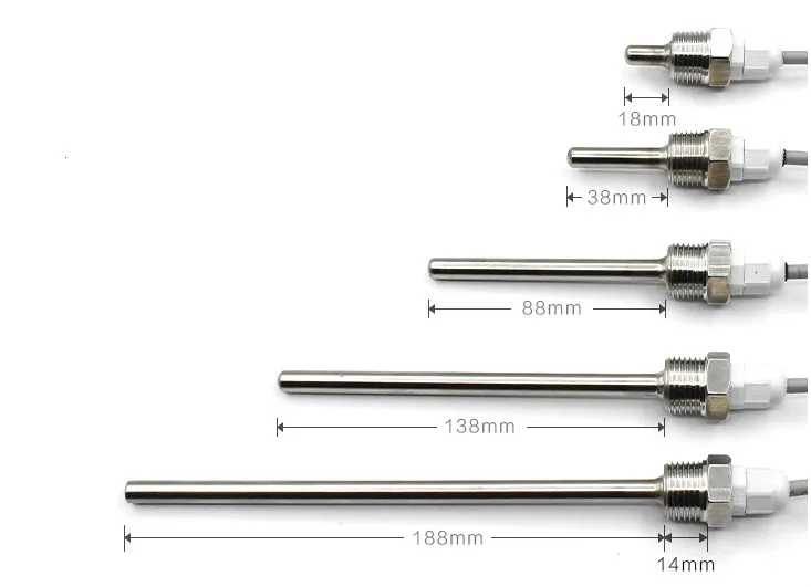 2 м 3 м 5 м трубопровод специальный 304 из нержавеющей стали водонепроницаемый слепой трубчатый датчик температуры зонд 4 точечная резьба