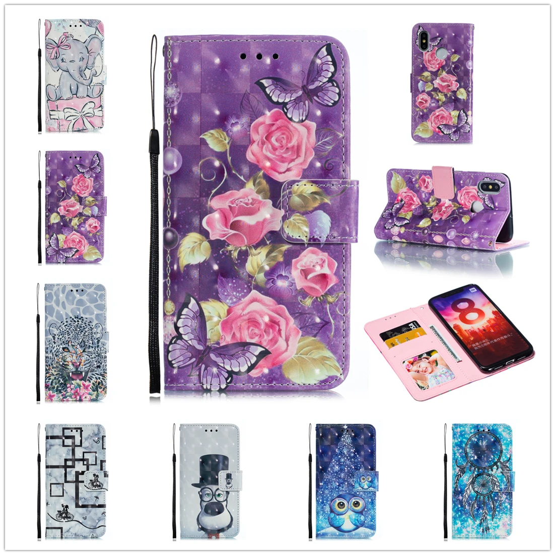 

Pocophone F1 Case for Xiaomi Mi 8 6.21 inch Phone Cover Flip Leather for Mi Mix 2S Case A2 Y2 Coque Xiomi Redmi Note 6 6A Wallet
