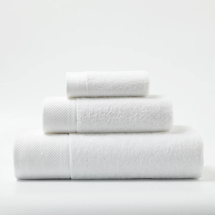 Высококачественное хлопковое банное полотенце, набор для взрослых, 160x80, уплотненные, увеличивающие рост, банные полотенца для рук и лица, пляжное полотенце s, комплект из 3 предметов, Toalla Плайя - Цвет: Белый