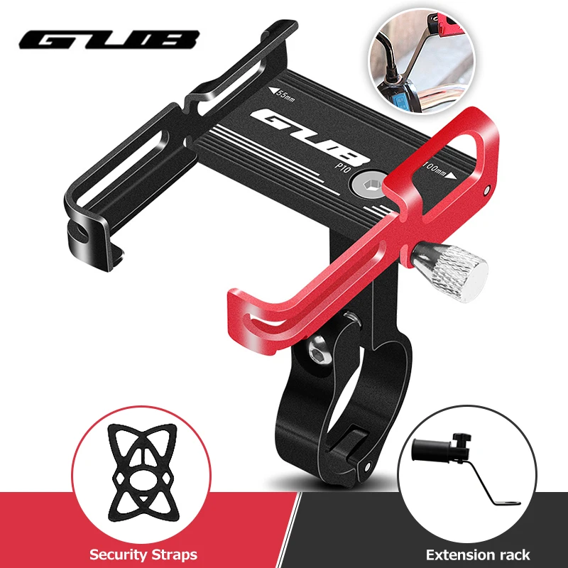 

GUB New Aluminum Bike Phone Holder Bicycle Phone Mount Holder Stand Anti Slip Motorcycle Handlebar Clip for 3.5" to 7.5" Phone