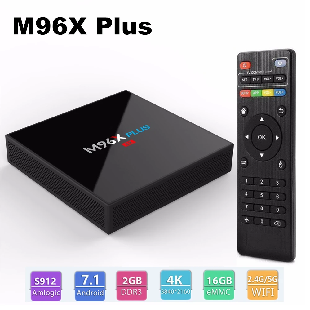 M96X PLUS TV BOX Andriod 7.1 Amlogic S912 2GB RAM 16GB ROM Set Top Box