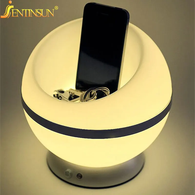 

2016 Modern Light And PIR Motion Sensor LED Night Lights Table Lamp Ball Shape Atmosphere Battery Desk Lighting Bedside Lamps