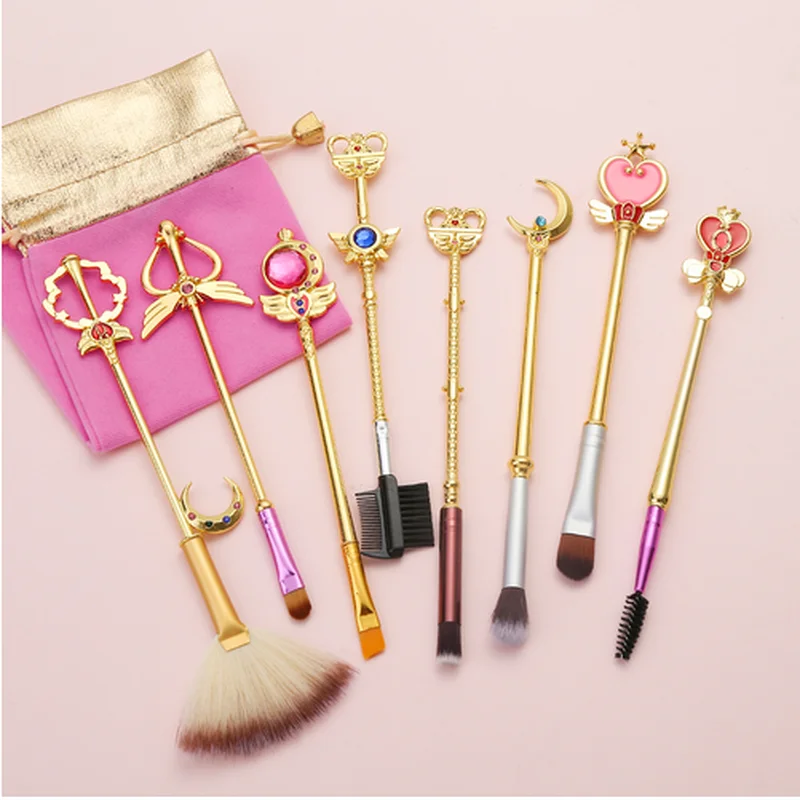 

8pcs Makeup Brushes Set Sailor Moon Cosmetic Kit Maquiagem Beauty Tools Kit Eye Liner Shader Eyebrow Cosmetic Brushes