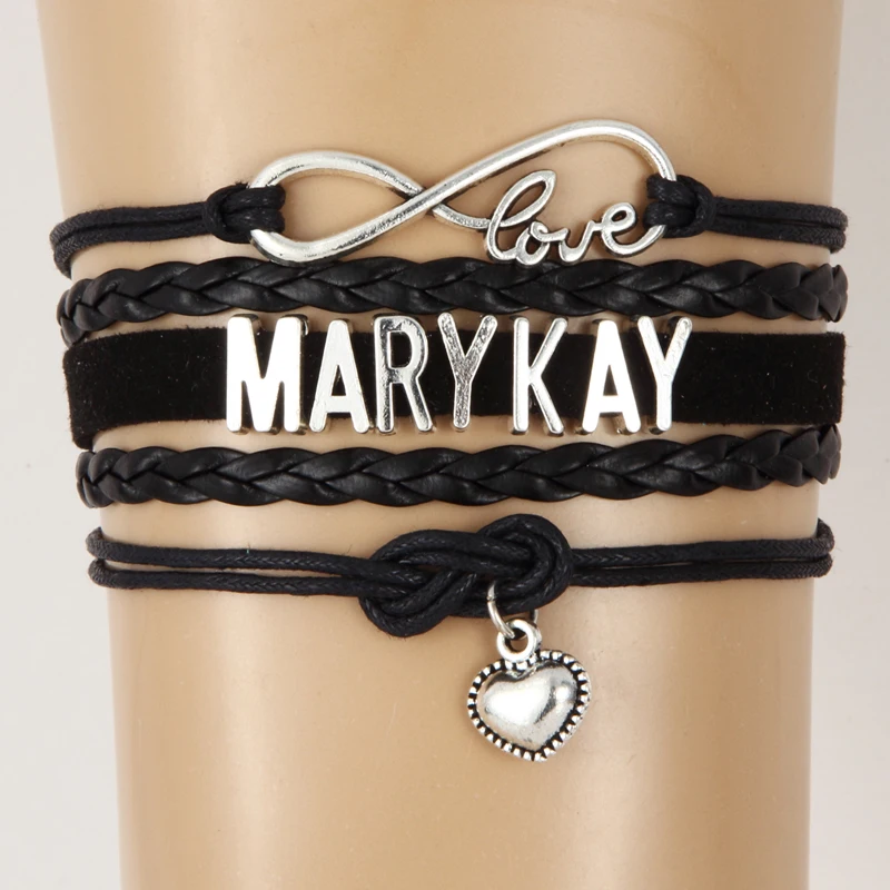 Браслет NCRHGL Infinity love MARY KAY браслеты с сердечками плетеные кожаные из искусственной
