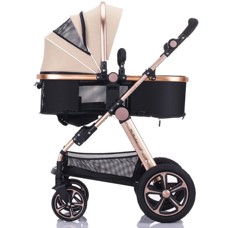 

High view four wheel baby strollers 3 in 1 high quality strollers for new born baby rubber wheel strong frame