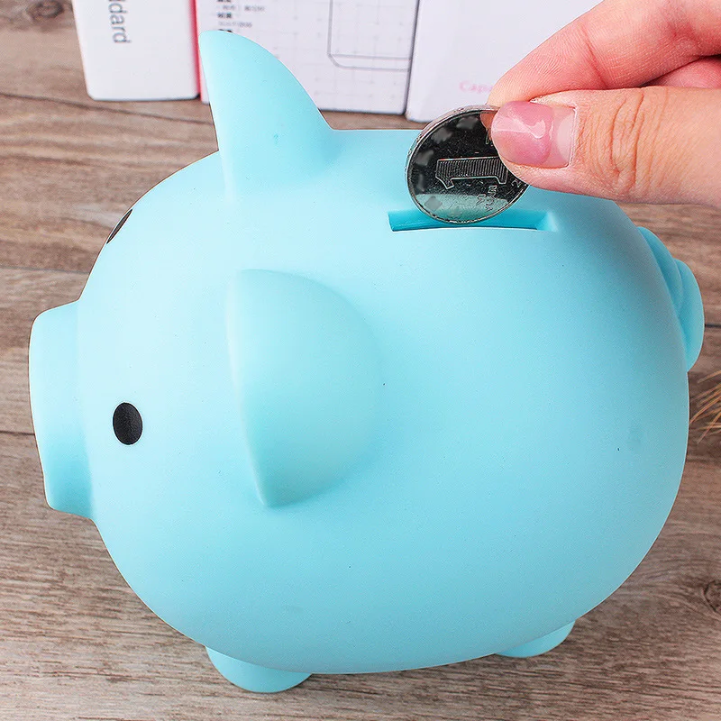 Caja de monedas de cerdito de dibujos animados de cerdo lindo Moneybox de plástico hucha ahorro de dinero caja de dinero para niños Regalo de Cumpleaños artesanal para el hogar decoración