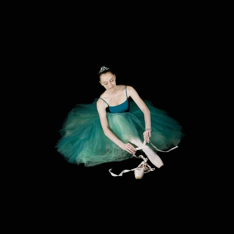 

Ballerina Ballet Green 2 Layers Mesh Lace Adult Dance Long Tulle Elastic Waist Skirts Adults Women Swan Lake Performance Skirt
