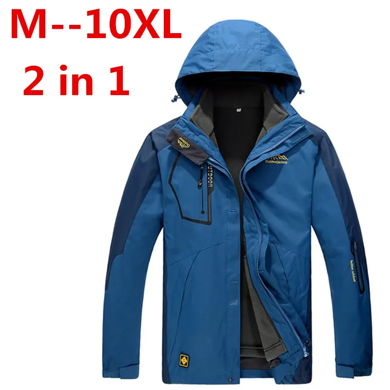 8xl Veste Homme La Hiver 4 5xl Plus Manteaux Marque 2 1 Vêtements 10xl Hommes Épaissir 2 1 Imperméable Automne 6xl Vestes En Windpoof De Taille 3 UzpVSMqG