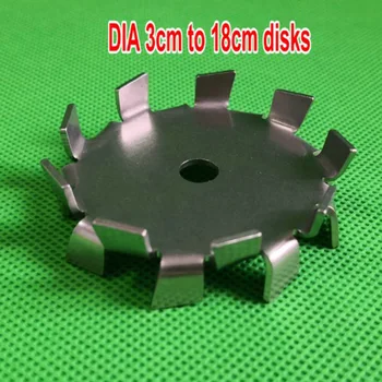 

1pc lab stainless steel DIA3cm to 18cm saw tooth type stirrer dispersion disk, round plate dispersing Propeller stirring blade