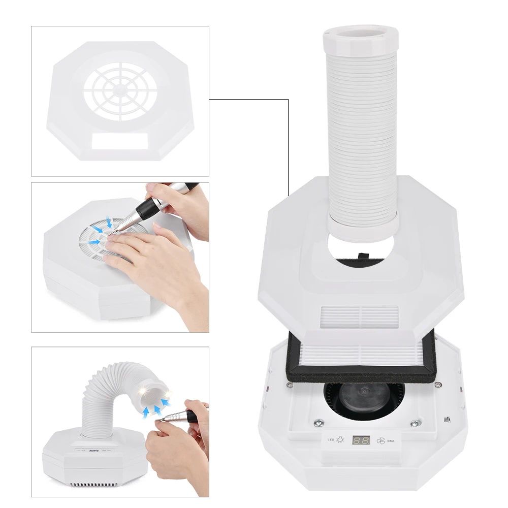 60 Вт Мощный сборщик пыли для ногтей маникюрный аппарат пылесос для маникюра салонный вентилятор для ногтей инструменты для дизайна ногтей обновленная версия