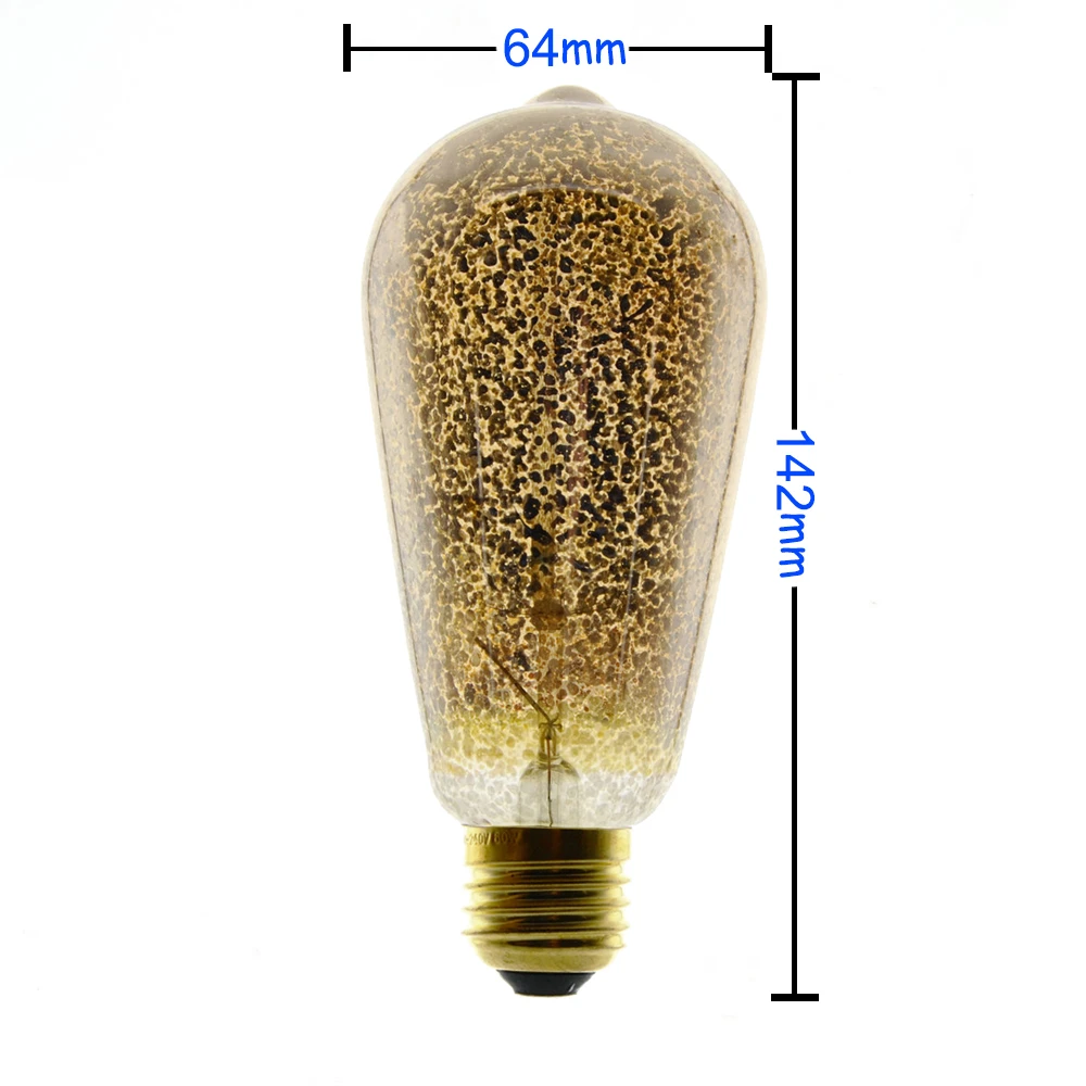 40 Вт/60 Вт 220 В E27 Эдисон лампочка углеродной нити Эдисон Ретро Винтаж лампа накаливания ST64/ST58/A19/T45/G80/G95/G125/T300