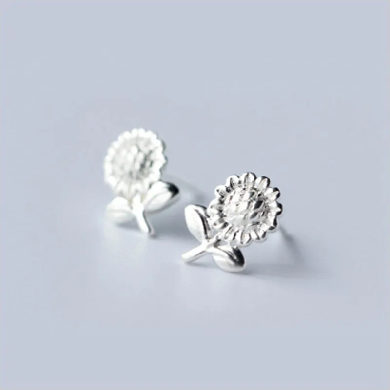

Sunflower Stud Earrings For Women Fashion Jewelry Gold Sliver Simple Design Rose Gold Earring jewelry