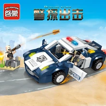 Обучающий строительный блок городской полиции детектива атака 2 фигурки 307 шт. MOC Обучающие Кирпичи подарок-игрушка для мальчика-без коробки