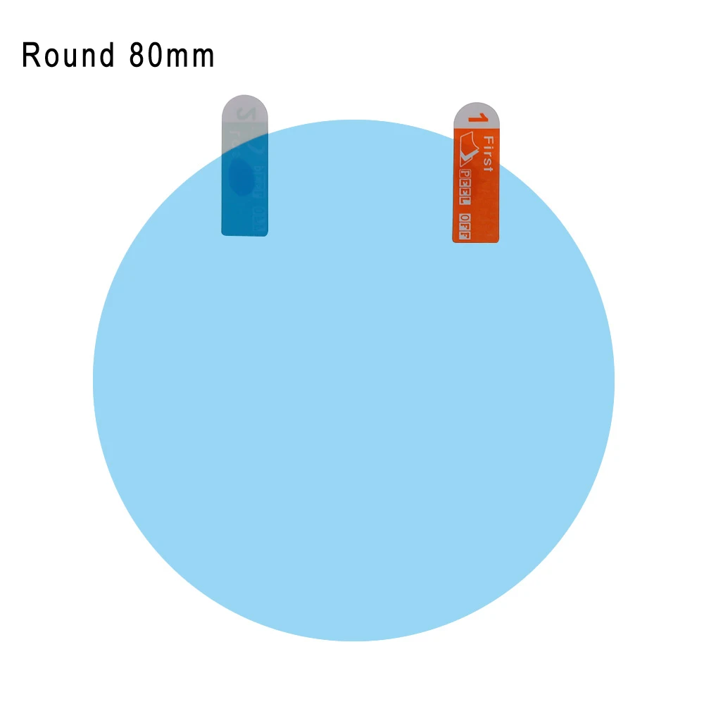 2 шт., автомобильная анти-водная туманная пленка, анти-туман, непромокаемое гидрофобное зеркало заднего вида, антибликовое стекло, голубое/прозрачное защитное стекло - Цвет: Round 80mm