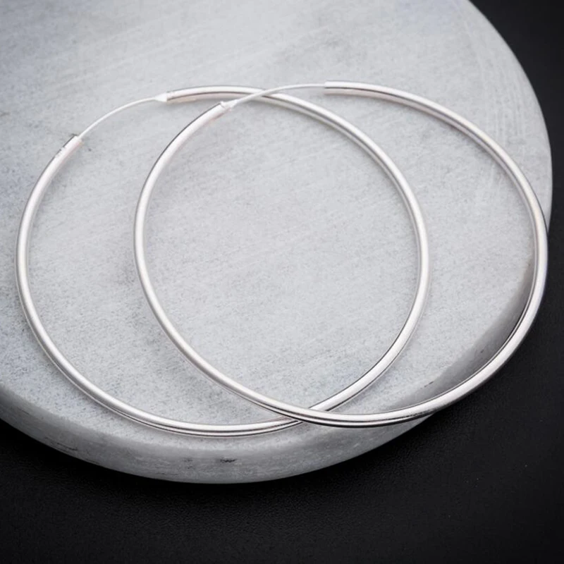 sinya circle ring hoop earring in 925 sterling silver ED0348E (5)