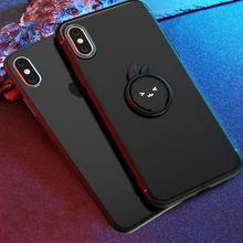 

Cute Rabbit Phone Case For Iphone 6 6S 7 8 Plus X Soft Silicone TPU Car Magnetic Ring Holder Stand Cover For Iphone7 X Fundas