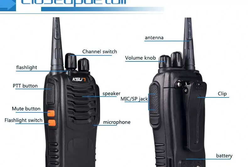 6 шт. KSUN X-29TFSI портативная рация 5 Вт ручной Pofung UHF 5 Вт 400-470 МГц 16CH двухсторонний портативный любительский радиопередатчик