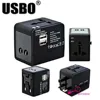 Adaptador de enchufe universal global blanco negro doble USB 5V 2.1A puerto de viaje AC adaptador de corriente con AU US UK EU enchufe convertidor ► Foto 2/6