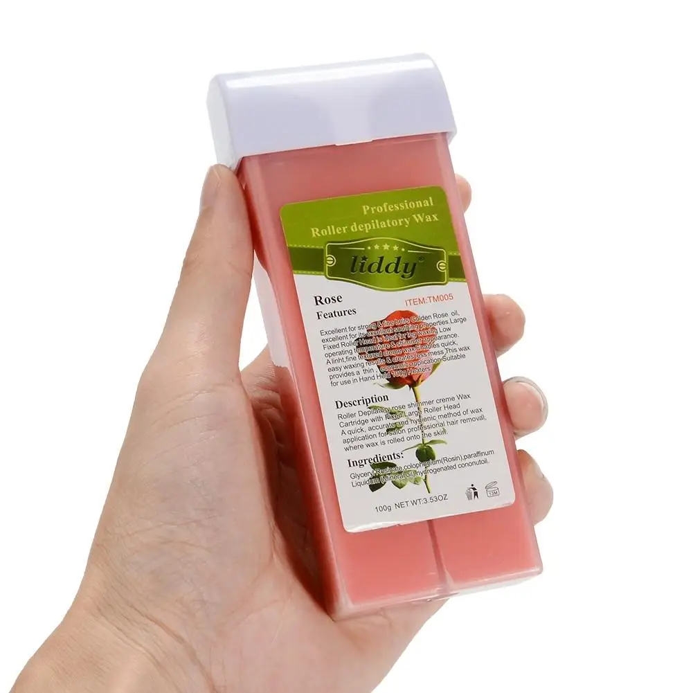 

Rose Smell Professiona Roll On Depilatory Wax Cartridge Beeswax Cream Warmer Heater Waxing for Hair Removal